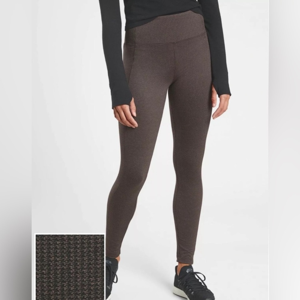 Women's Brown Ribbed Leggings